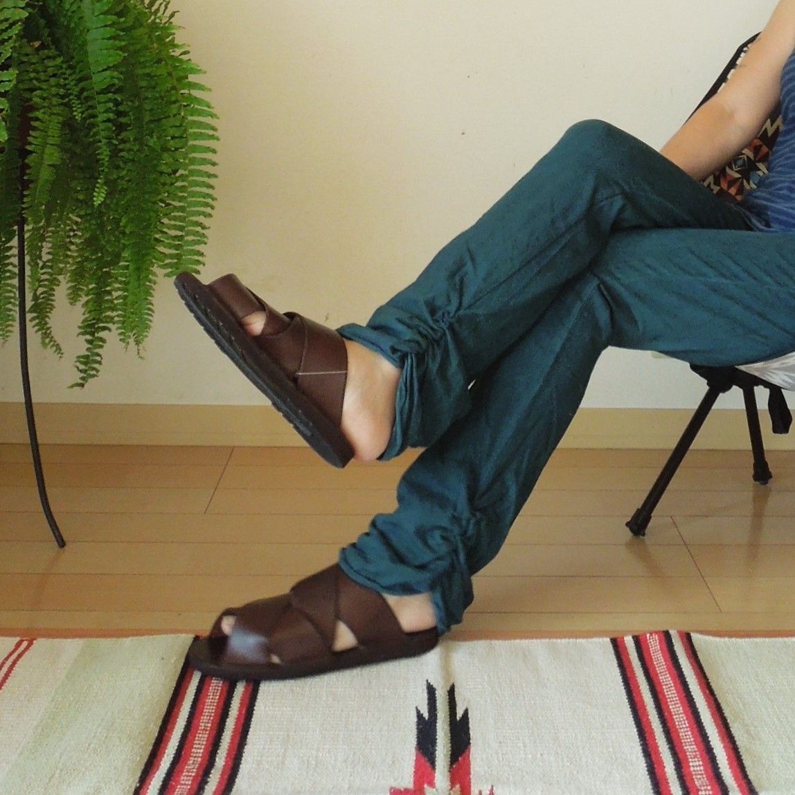 asana ヘンプコットン ヨガパンツ○草木染めカーキ asana ヘンプ  