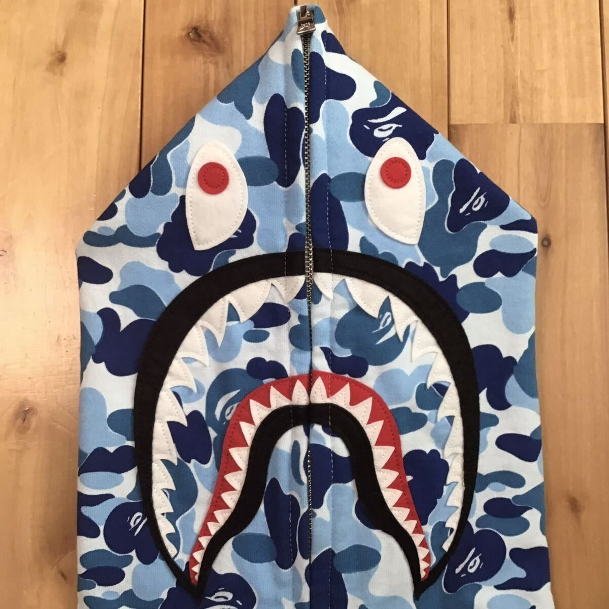 ☆XL☆ ABC camo Blue シャーク パーカー shark full zip hoodie a