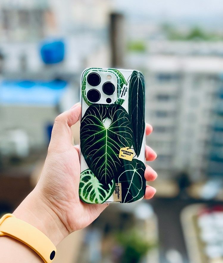 【ホワイトバージョン】熱帯植物 iphone スマホケース  観葉植物 希少 インテリア プレゼント 海外 おすすめ 人気 デザイン