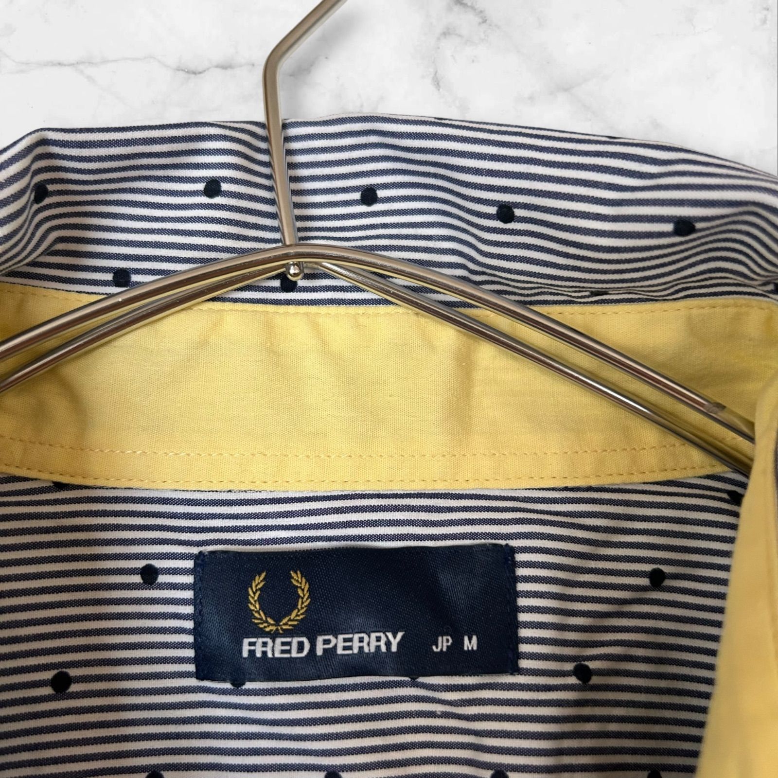 FRED PERRY フレッドペリー ストライプ ドット シャツワンピース M