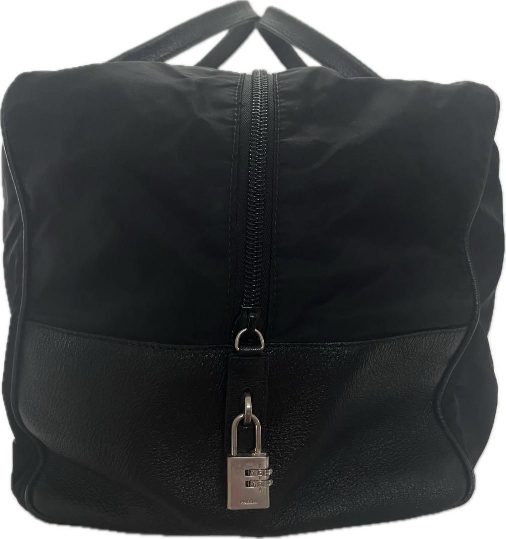希少 プラダ ボストンバッグ 2WAY テスート 三角プレート ブラック 大容量 大容量】PRADA プラダ テスートナイロン 2way ボストンバッグ