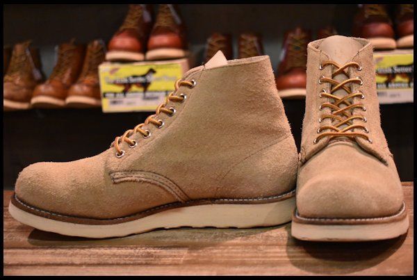【8E 良品 羽タグ 00年】レッドウィング 8167 スエード アイリッシュセッター タン ラフアウト プレーントゥ ブーツ redwing HOPESMORE【EC202】