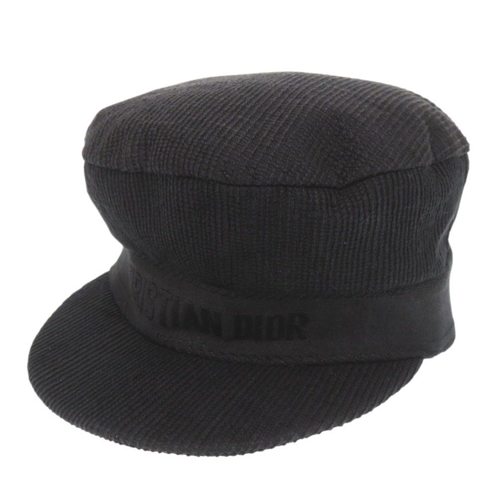 ⭕️極美品　Dior　ディオール　キャスケット　黒　ブラック　ロゴ　57 美品 クリスチャンディオール サイズ57 コットン ブラック