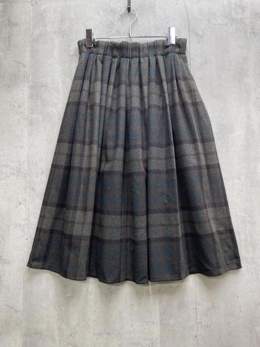 O NEIL of DUBLIN オニールオブダブリン aranciato別注 ウール ブレンド タック チェック スカート sizeUS10|ダークグリーン ◆ レディース