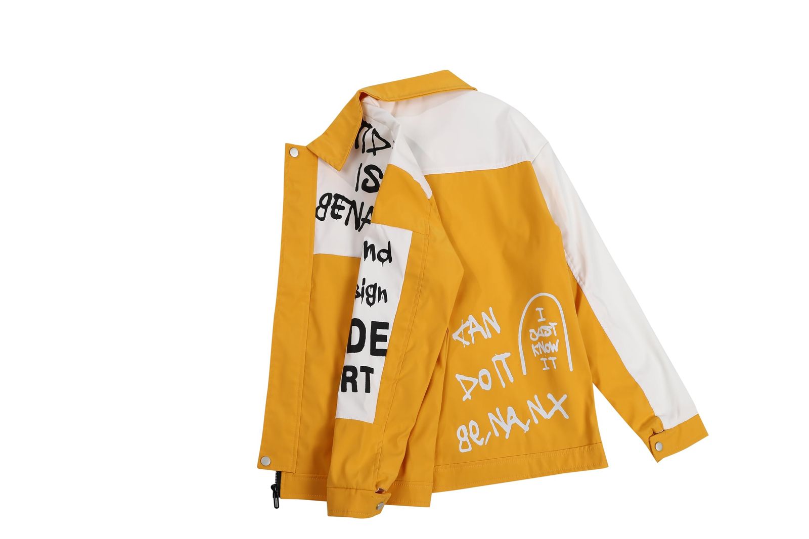 ライダース ジャケット 切替 ツートン ステン カラー ブルゾン 革ジャン 防寒 大きい スポーツ アウター スタジャン コート (Mイエロー&times;ホワイト) 襟 20 30 40 50 代 大学生 フォーマル フード ギンガム [Mイエロー&times;ホワイト] [XL]