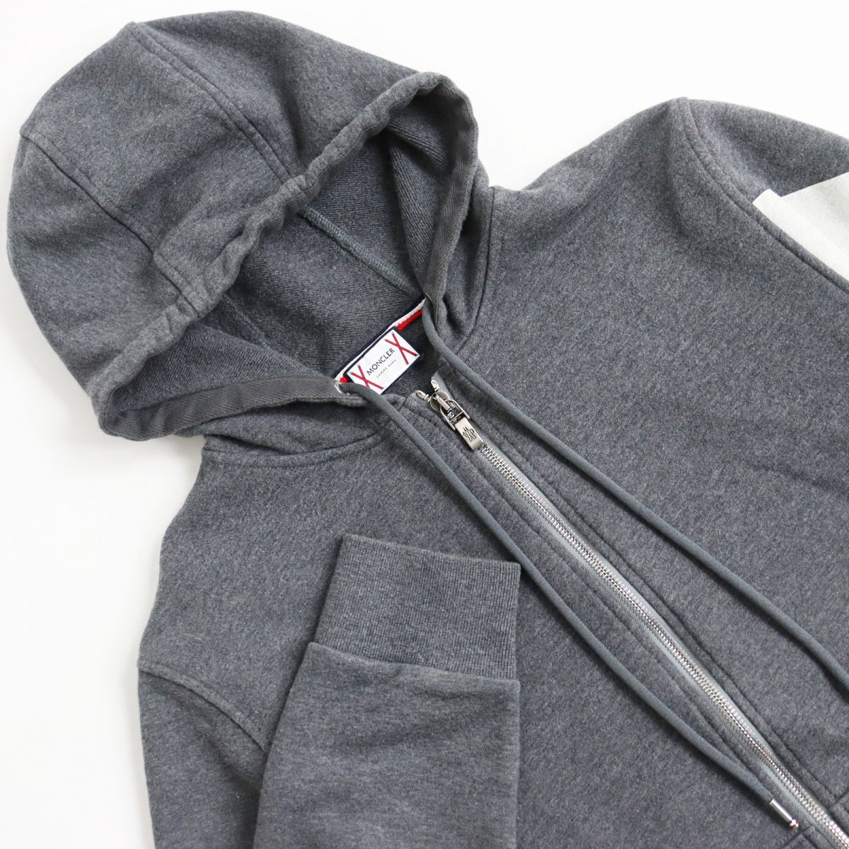 美品○モンクレール ガムブルー MAGLIA CARDIGAN ロゴワッペン ジップ