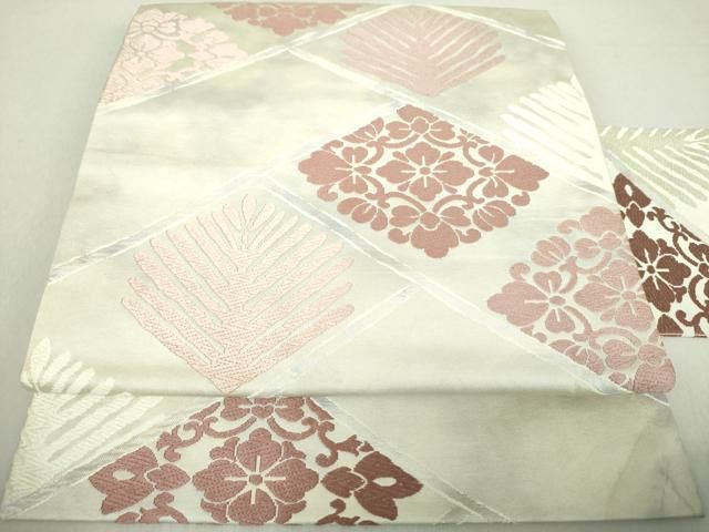 平和屋着物●九寸名古屋帯　唐織　花松菱文　正絹　逸品　DAAV6071ps 平和屋着物○九寸名古屋帯 唐織 花松菱文 正絹 逸品 DAAV6071ps - メルカリ