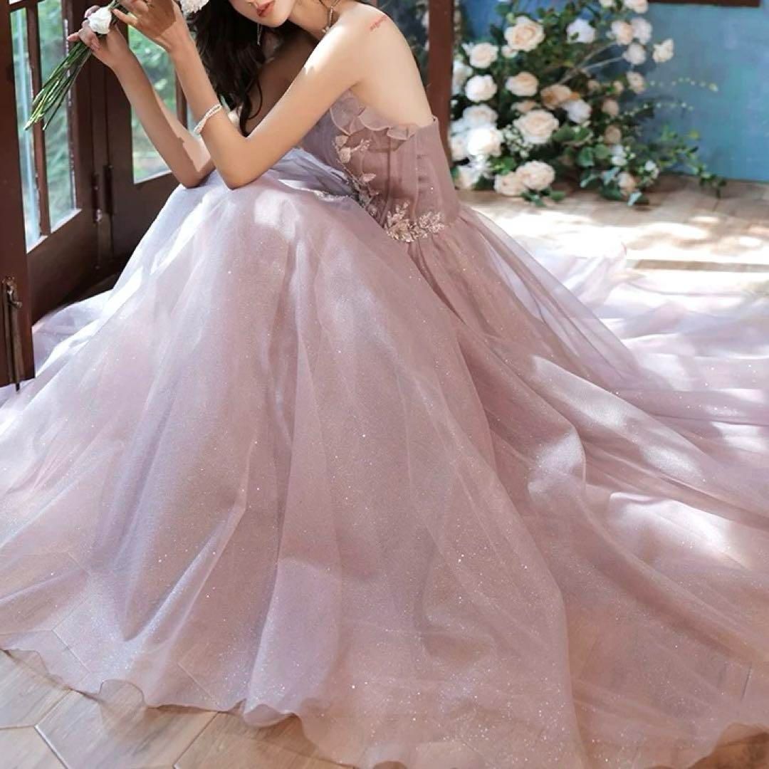 花柄がオシャレで美しい ベア イブニングドレス 新品未使用 レディースファッション 人気商品 花柄の刺繍が