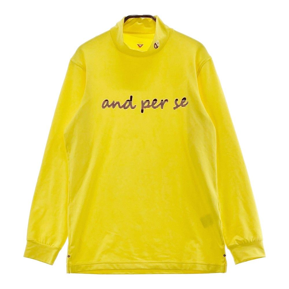 サイズ：M AND PER SE アンパスィ  ハイネック 長袖Tシャツ  イエロー系 [240101307373]# ゴルフウェア メンズ ストスト