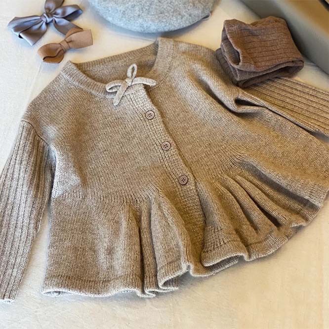 韓国風子供服 ベビー服 キッズ 女の子 アウター ニット カーディガン
