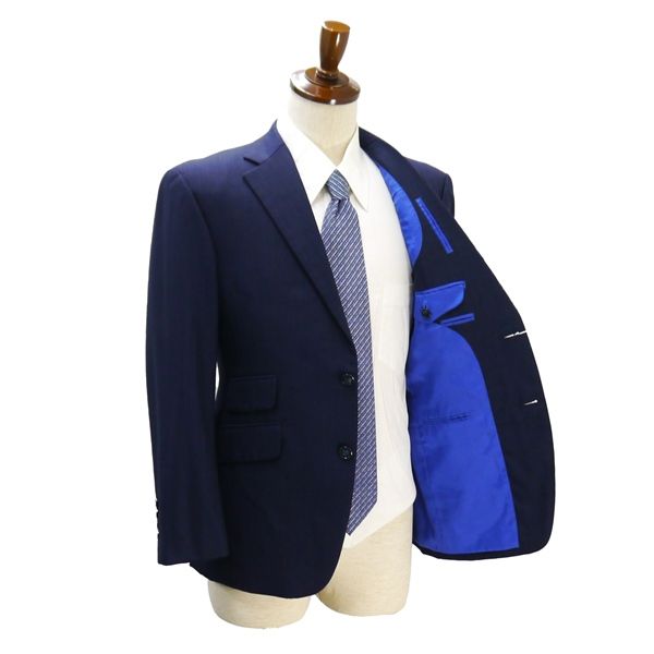 メンズ　スーツ　新品未使用　濃紺　ネイビー　ストライプ　AB4　AQ-4 Tailor's Heart&Hand by HANABISHI 2つボタン シングルスーツ