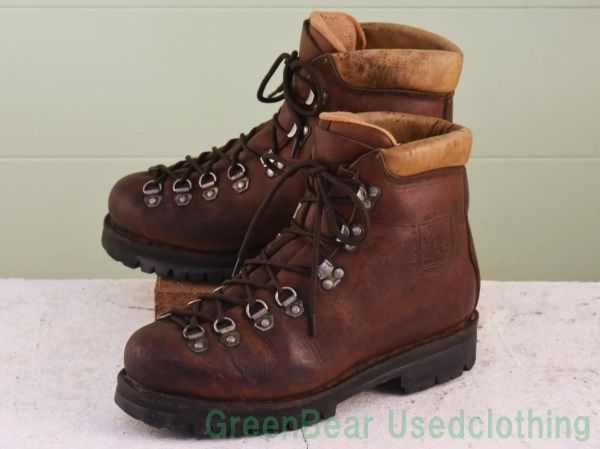 U169 フランス製 TRAPPEUR ビンテージ トレッキングブーツ 茶 メンズ 25.5cmくらい