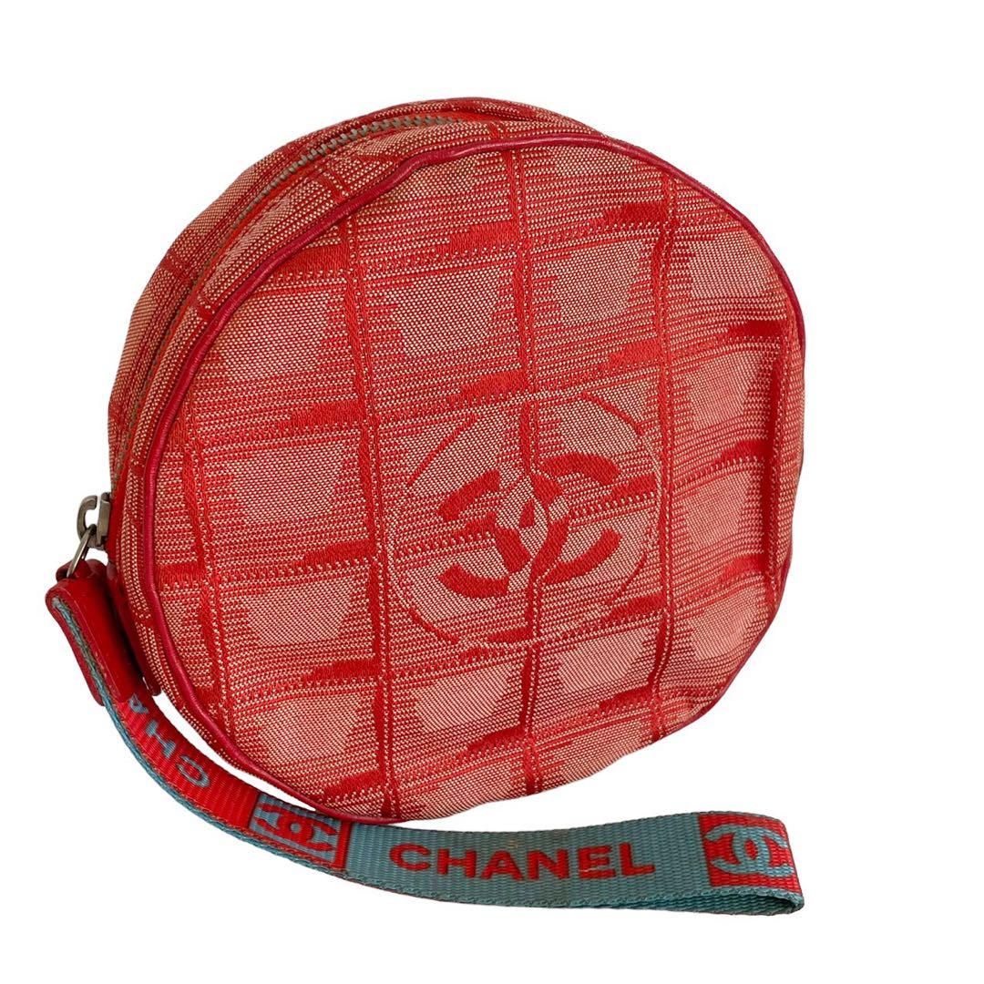 CHANEL シャネル スポーツライン 丸形 ポーチ トラベルポーチ 化粧 