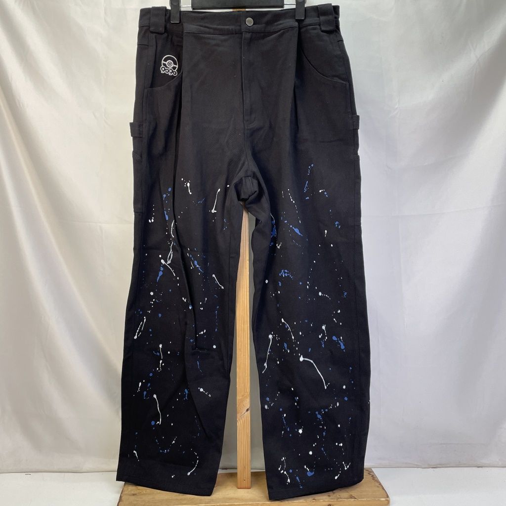 01w-2697 9090 ナインティナインティ POCHAMA×9090 Painter Pants ポッチャマコラボ ペインターパンツ ブラック  サイズXL メンズ コットン NN1162 【中古品】 - メルカリ