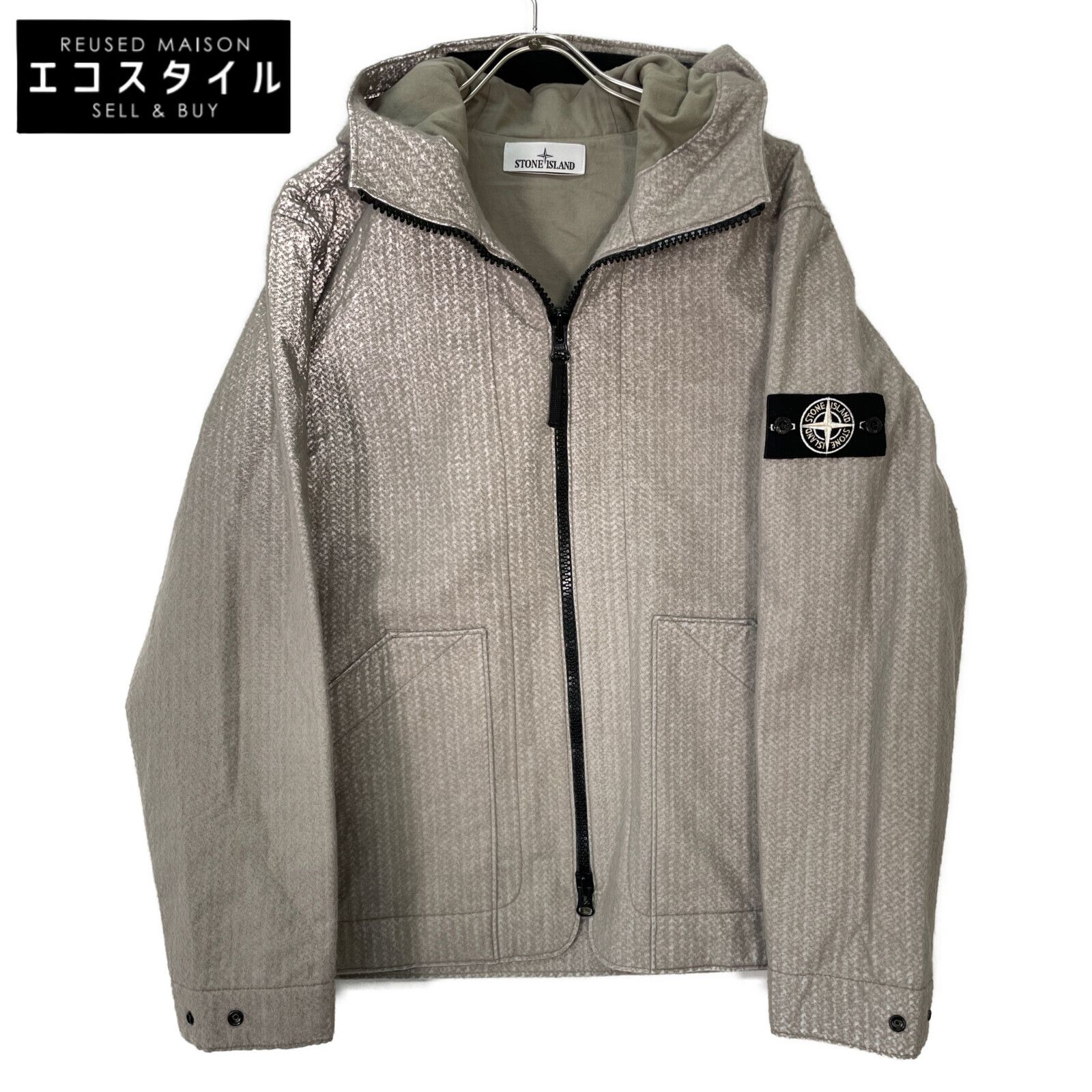 STONE ISLAND ストーンアイランド 【美品/国内正規】771543199 NEEDLE PUNCHED REFLECTIVE ジップアップ フーディブルゾン/ M