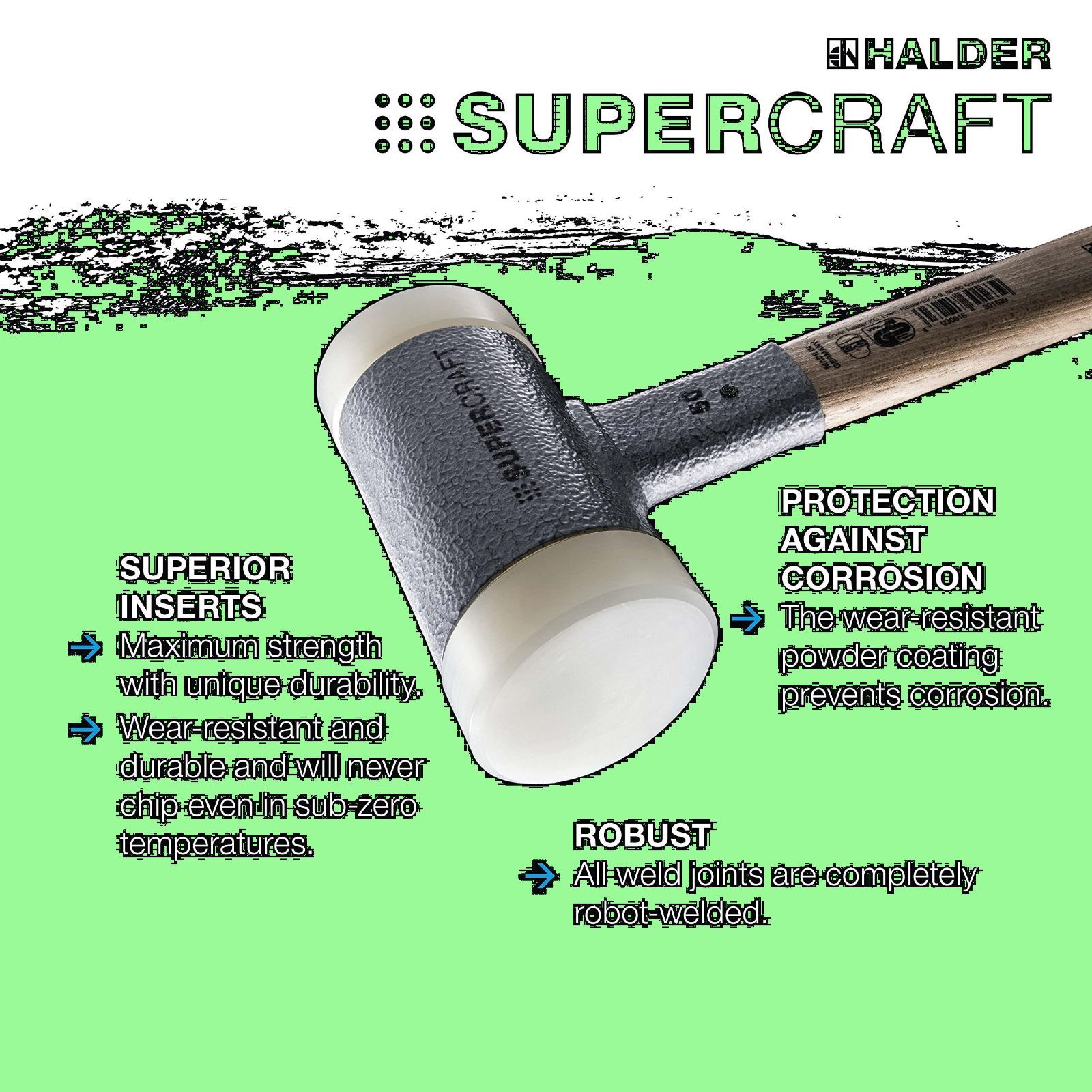 Halder 3377.025 Supercraft 13 oz Dead Blow Hammer Steel Handle