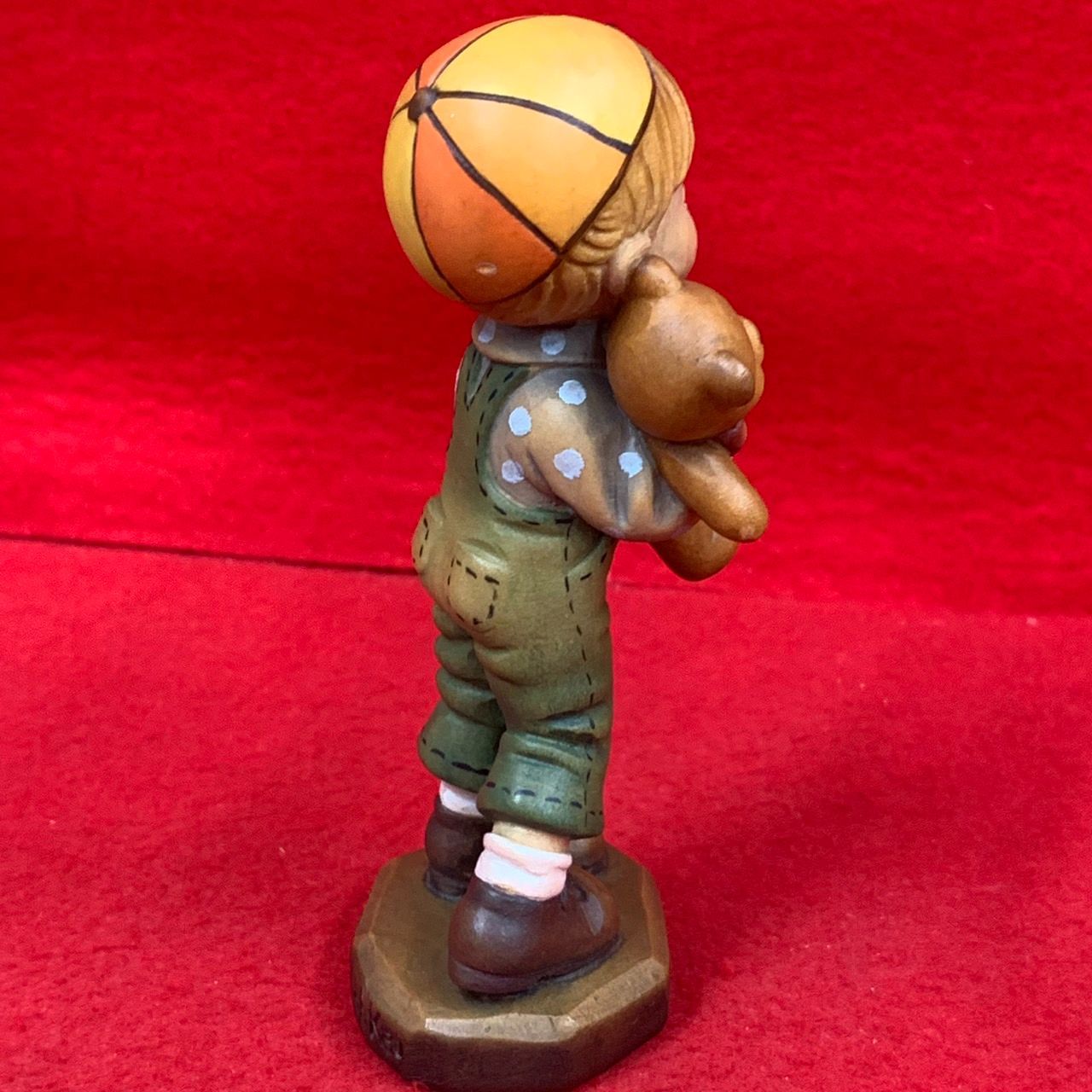 アンリ人形 木彫り サラケイ Bearly Ready 12cm Anri イタリア 置物 J1