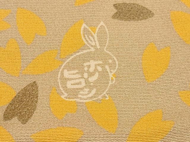 平和屋本店□極上 人形作家・ホリヒロシ 小紋 舞花びら 柴染色地 逸品