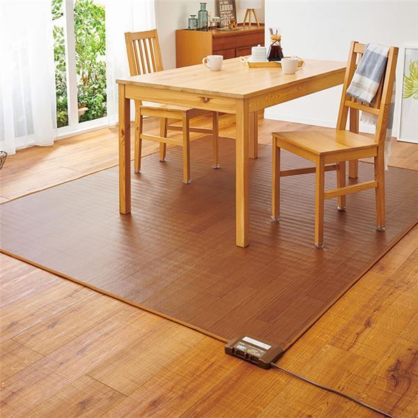 フローリング調 ホットカーペット マット 3畳サイズ 235×195cm ブラウ
