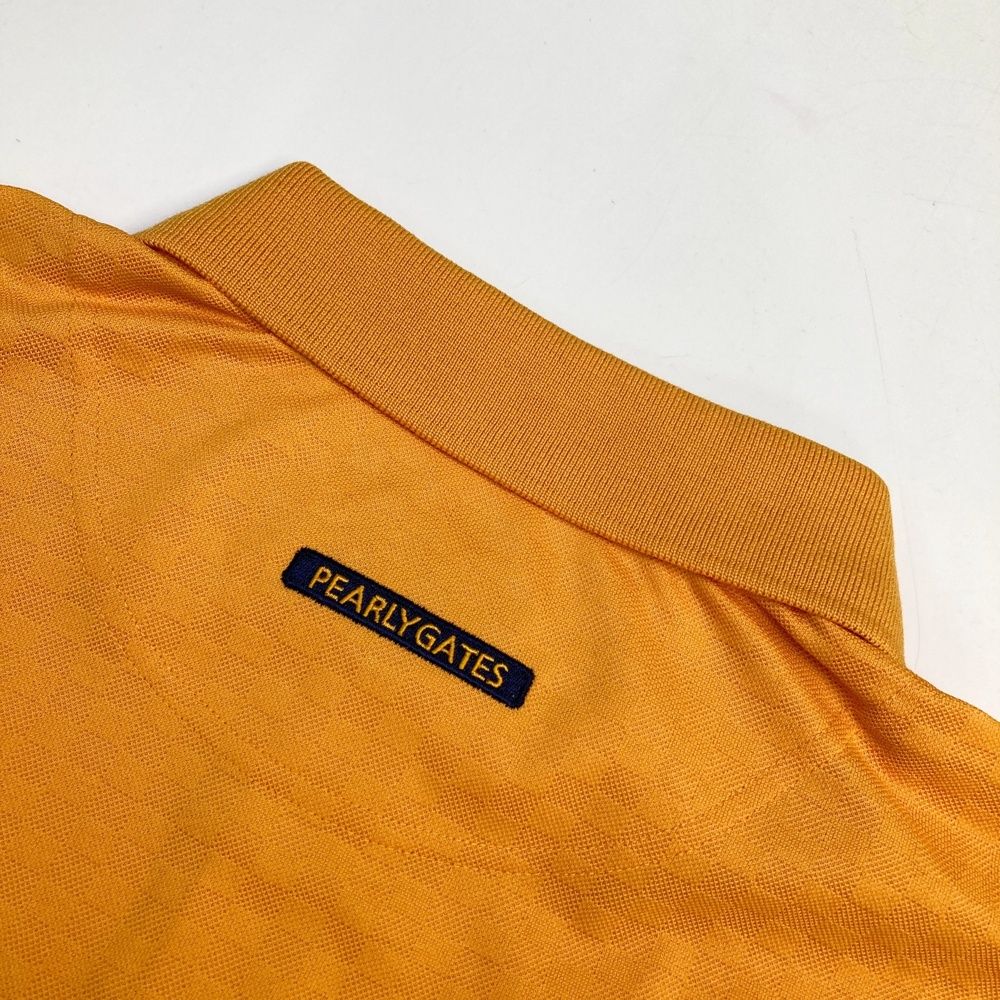 サイズ：5 PEARLY GATES パーリーゲイツ 半袖ポロシャツ 総柄 オレンジ