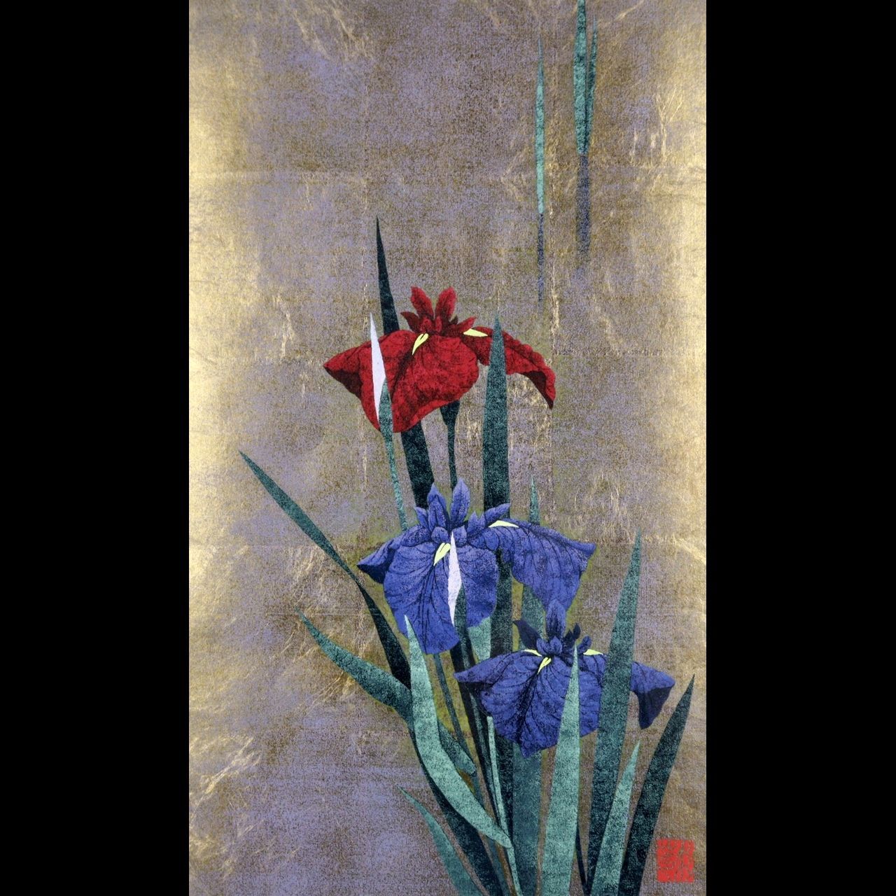 杉浦和利 「花菖蒲 No.78」シルクスクリーン A.P.4/4 直筆サイン 杉浦和利 「花菖蒲 No.78」シルクスクリーン A.P.4/4 直筆サイン