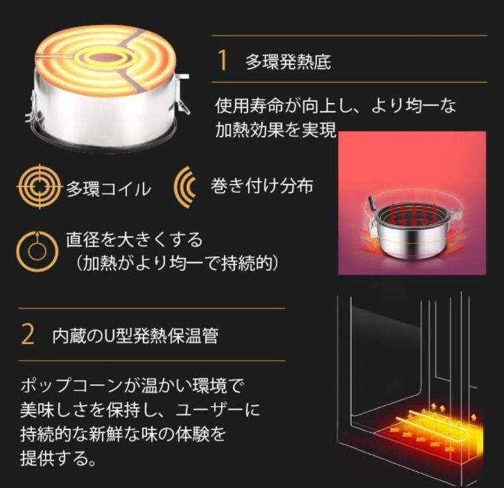 品質保証☆ポップコーンメーカー 電気ポップコーンマシン 業務用 家庭用 ポップコーン機 大容量 ステンレス ポップコーンマシーン - メルカリ