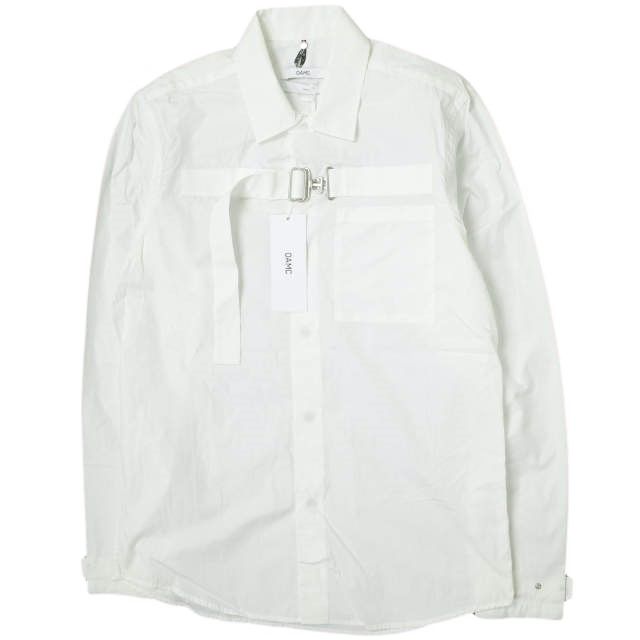 OAMC オーエーエムシー Strapped Shirt バックルフロント コットンポプリンシャツ I024455 XS ブラック 長袖 ストラップ OVER ALL MASTER CLOTH トップス【中古】【OAMC】 新品 OAMC オーエーエムシー Strapped Shirt バックルフロント
