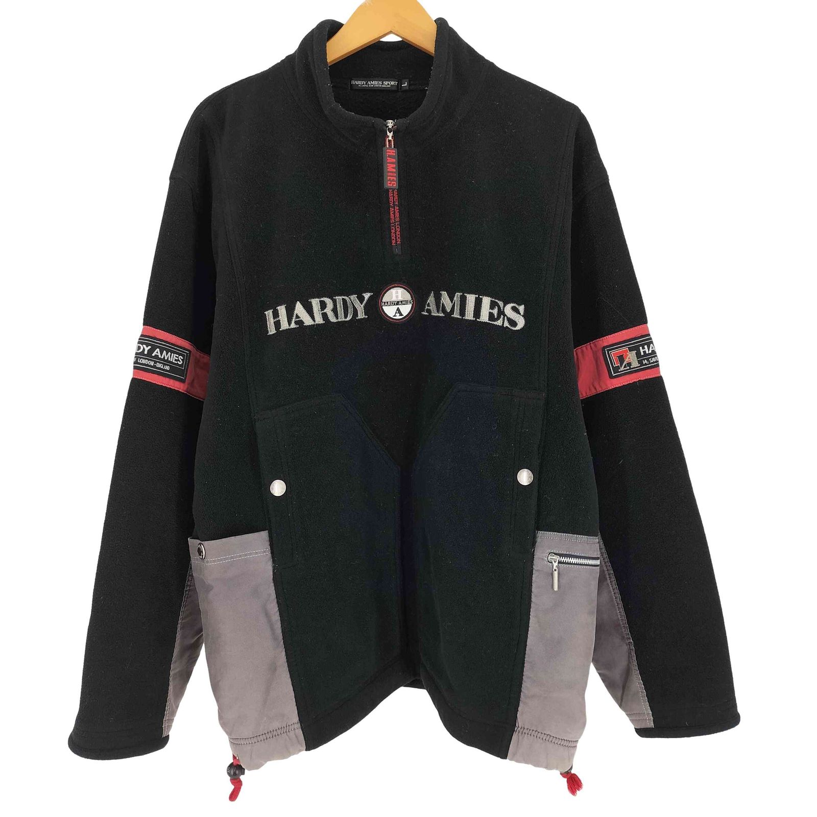 ハーディエイミス HARDY AMIES SPORT 異素材 切替 ハーフジップ