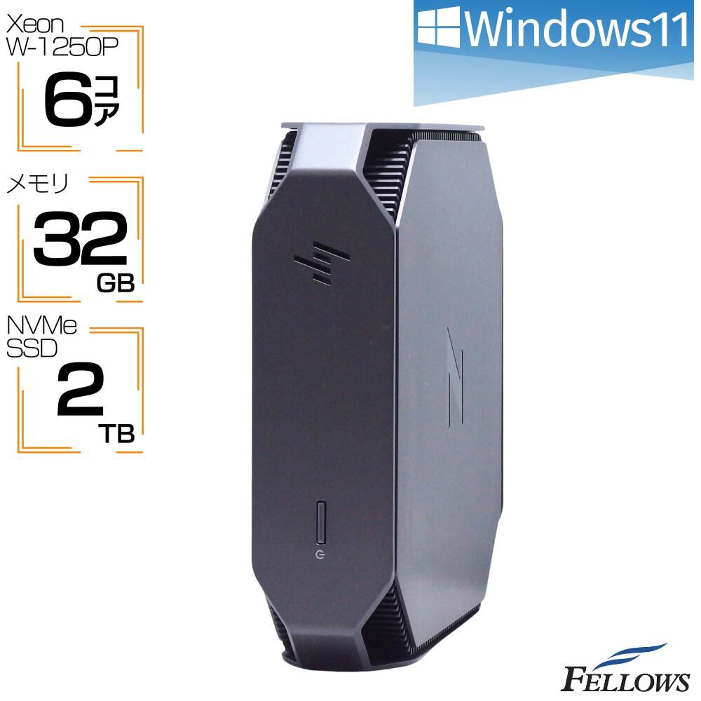 2TB SSD NVMe パソコン Windows11 ミニPC Quadro P620 HP Z2 Mini G5 Xeon W-1250P 32GBメモリ Wi-Fi6 6コア パソコン ワークステーション