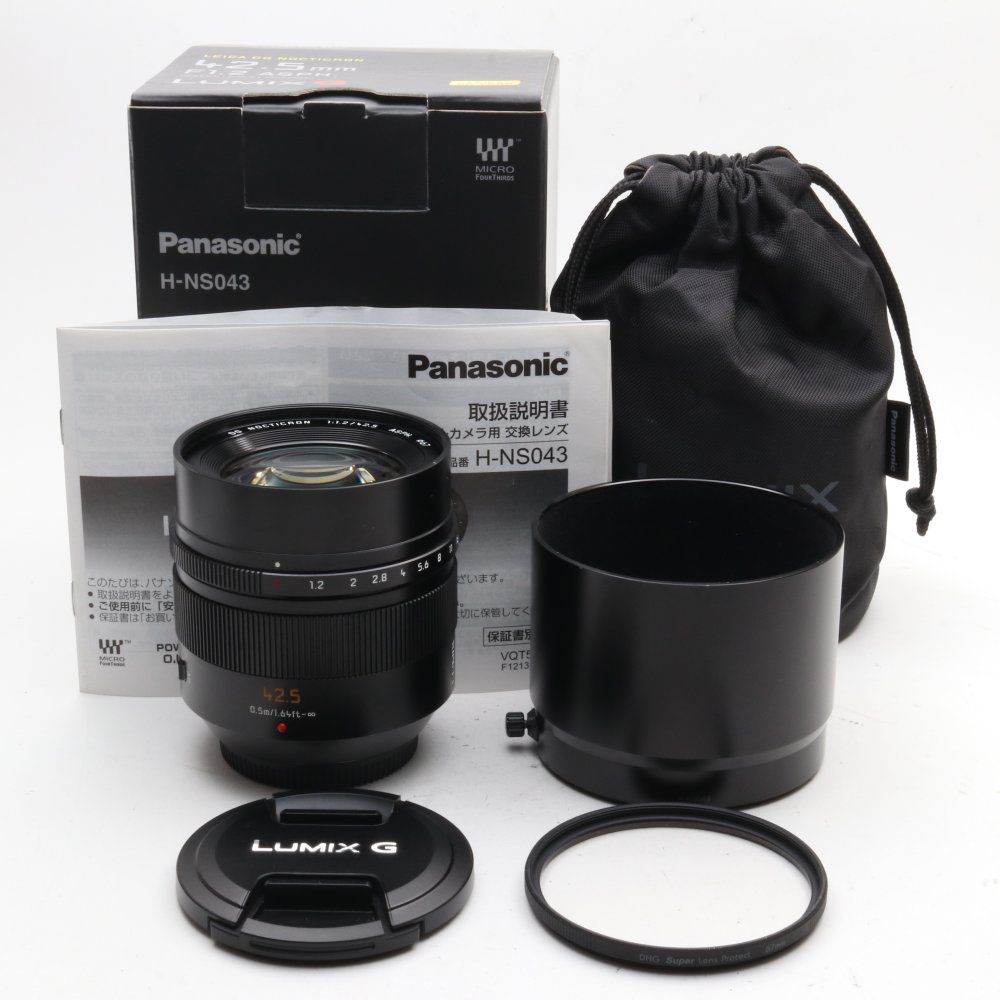 パナソニック Panasonic 単焦点 中望遠レンズ マイクロフォーサーズ用 ライカ DG NOCTICRON 42.5mm|F1.2 ASPH.|POWER O.I.S. H-NS043