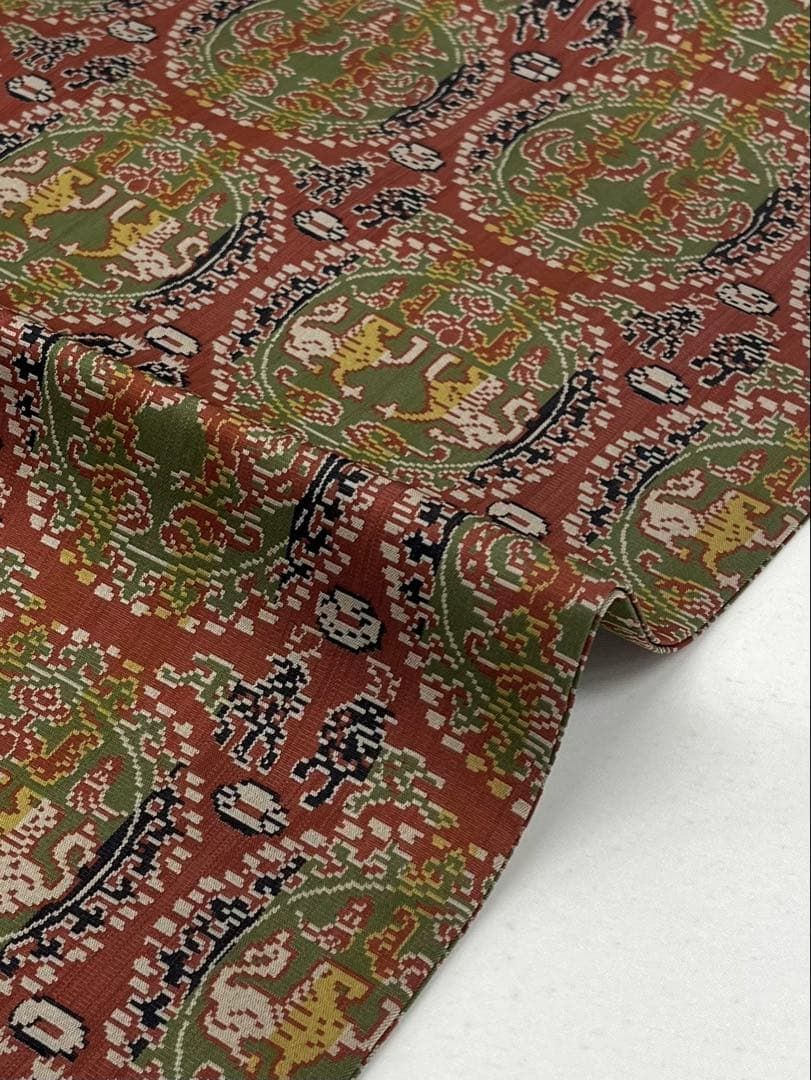 龍村美術織物 円文白虎朱雀錦 九寸名古屋帯 開き名古屋 未使用品 正絹