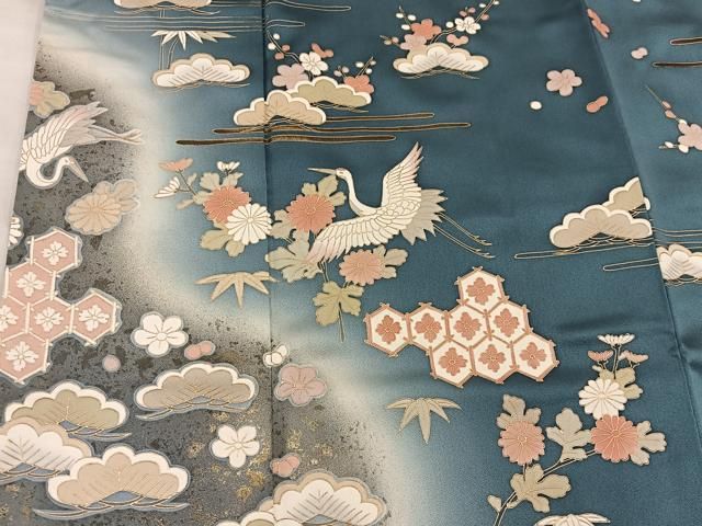 ［3941］訪問着 扇文箱花文 ぼかし 金彩 正絹 着物 袷 3941］訪問着 扇文箱花文 ぼかし 金彩 正絹 着物 袷 着物