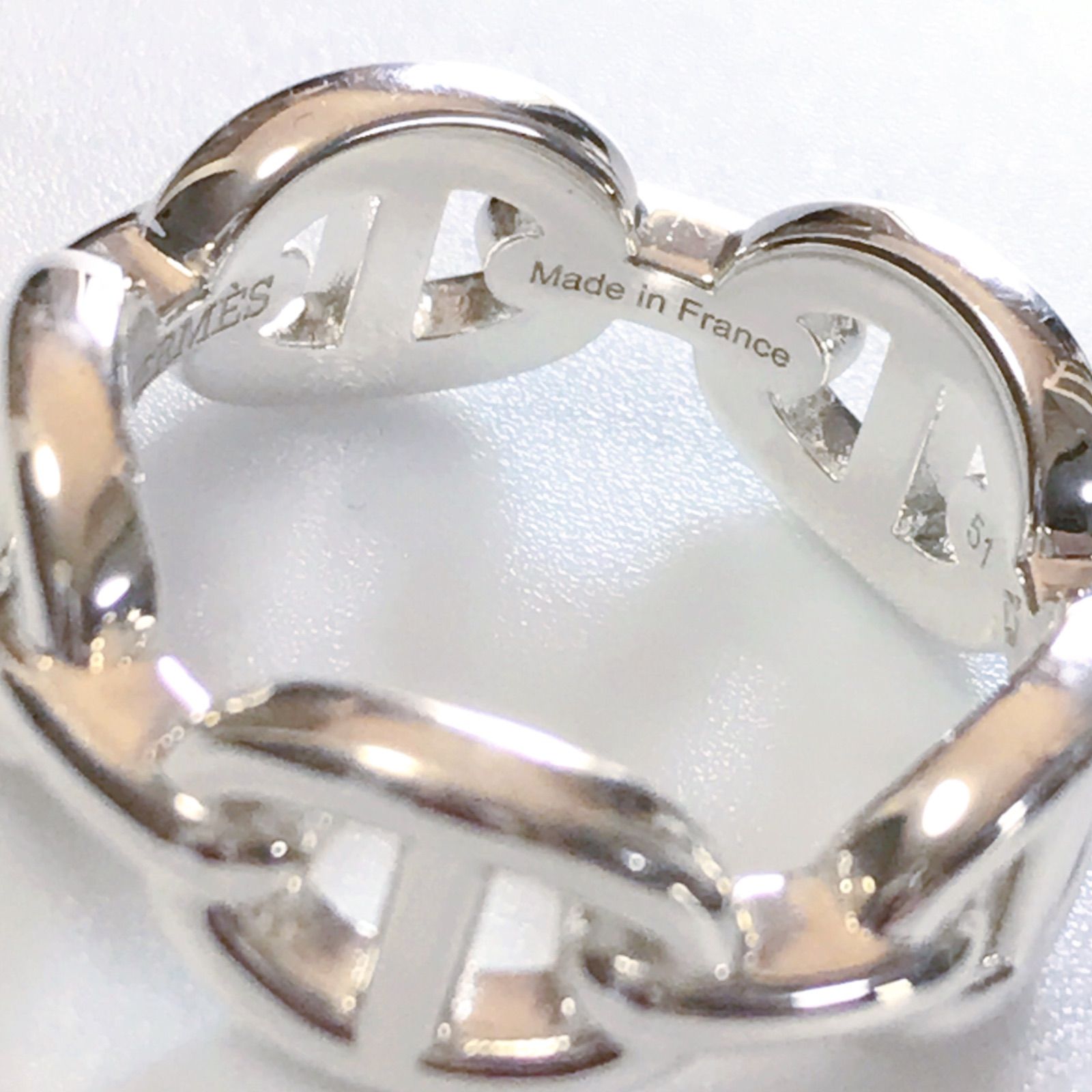 鑑定済 エルメス11号 指輪 サイズ51 90新 vg cond