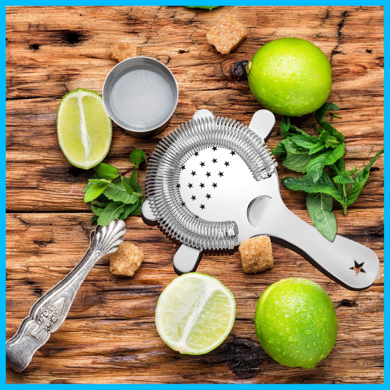 数量 道具 カクテル バーテンダー プロの ストレーナ ミキシンググラス ストレーナー ステンレス 耳つ 4 カクテルストレーナー Homestia