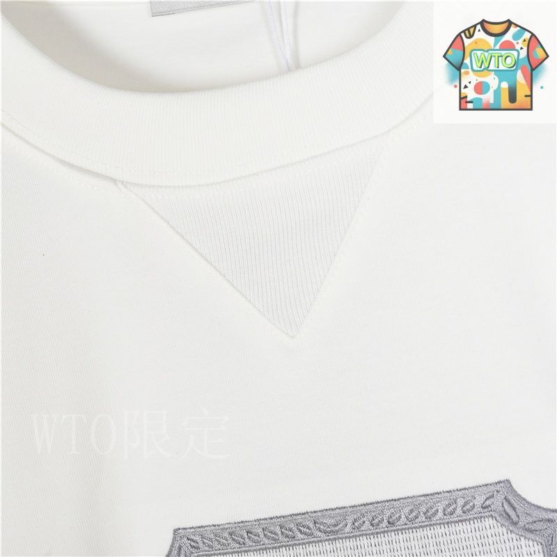 【25SS新作】DIOR クチュール刺繍ロゴTシャツ 白 メンズ Christian Dior 刺繍ロゴ Tシャツ ホワイト