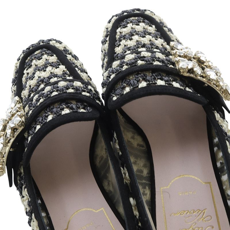 ロジェヴィヴィエ ROGER VIVIER ツイードローファー ビジュー 35.5