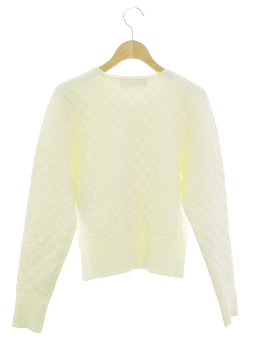 エムズグレイシー 728554 ノーカラージャケット 40 ホワイト パール