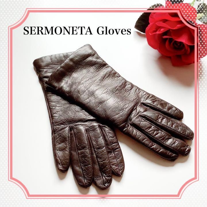 セルモネータ・SERMONETA GLOVES 高級 レザー手袋 本革 深緑 - 手袋