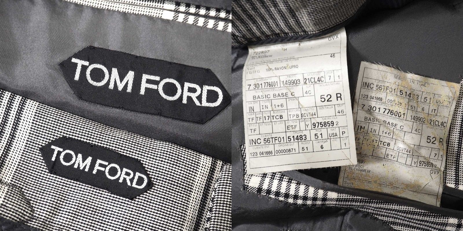 極美品 TOMFORD トムフォード チェック ウールスラックス 46 極美品 TOMFORD トムフォード チェック ウールスラックス 46