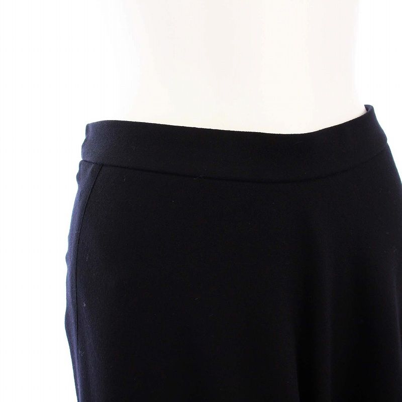 エルメス HERMES フレアスカート ひざ丈 ウール 34 ブラック /KH □KH  