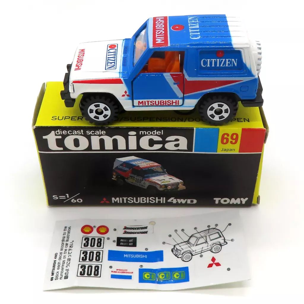 中古】ミニカー 1/60 三菱 パジェロ 4WD #308(ブルー×ホワイト