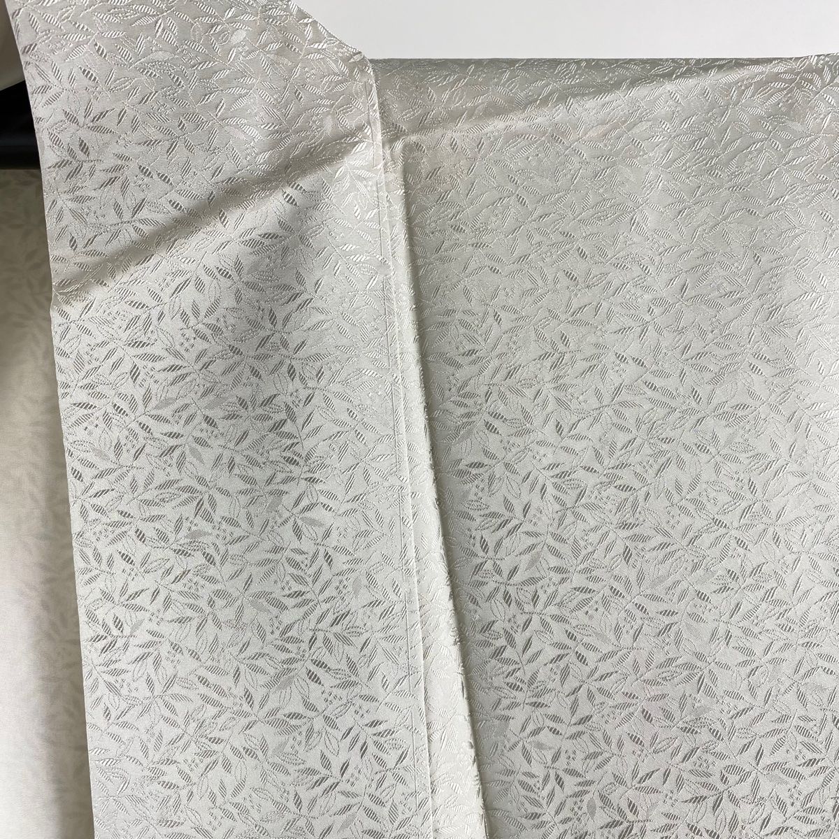 色無地 身丈166.5cm 裄丈68cm L 袷 取り外せれ 長嶋成織物 地紋 灰色  