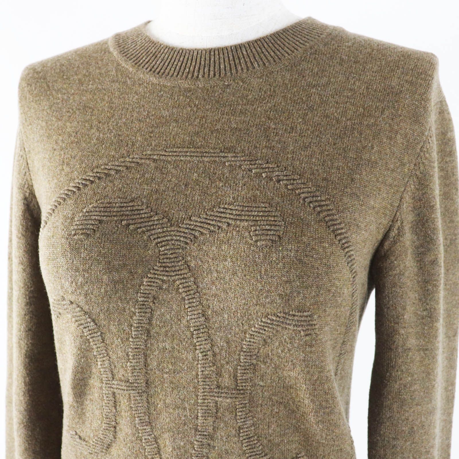 大量入荷 エルメス 美品◎HERMES 22AW 長袖 Hリフト カシミヤ 2H2631D1 ニット+セーター