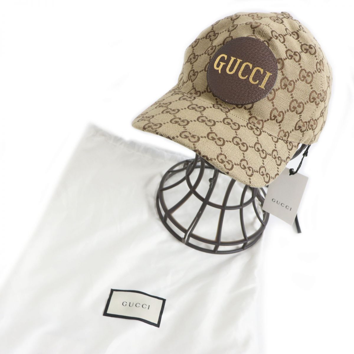 GUCCI グッチ GG キャンバス レザーベースボール キャップ - 通販