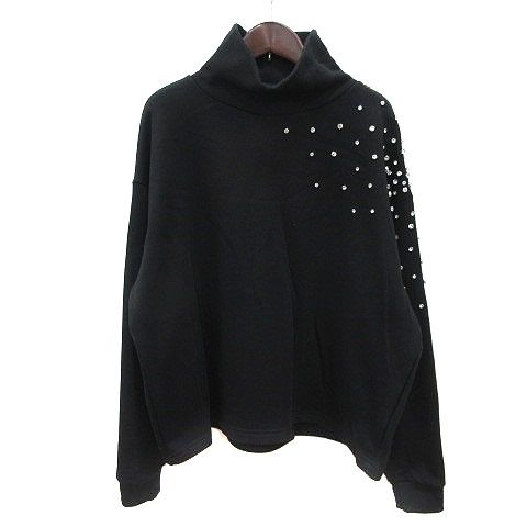 ザラ ZARA トレーナー スウェット ハイネック ラインストーン