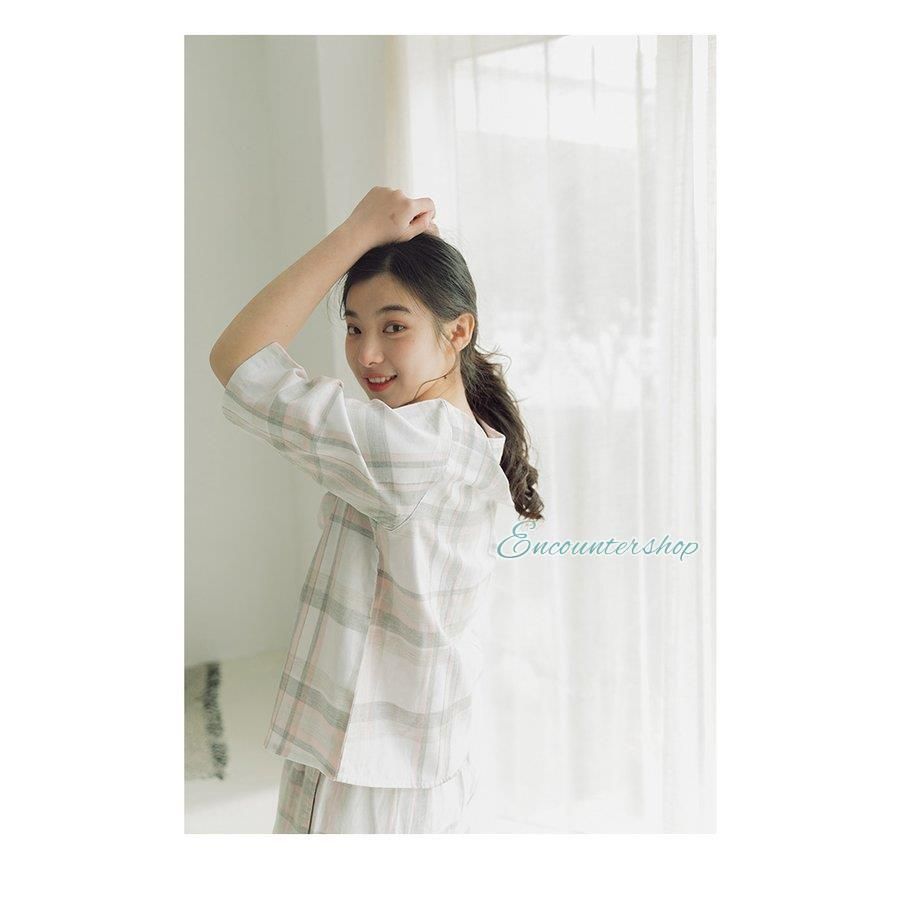 来店をご期待! パジャマ レディース 綿100% 半袖 ダブルガーゼ コットン チェック柄 夏 母の日 大人用 レディース ルームサプリ 春 秋 ルーズ カジュアル 妥協のない