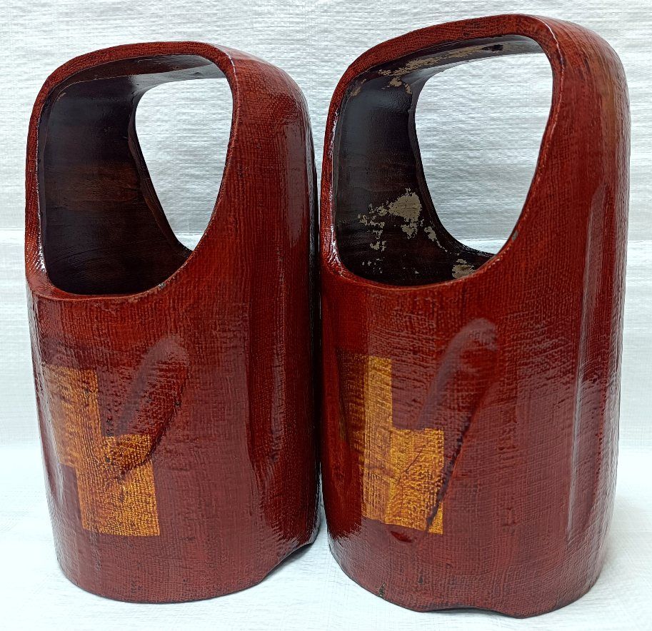 骨董品　赤膚焼　布目金箔　手あぶり・火鉢　一対 骨董品 赤膚焼 布目金箔 手あぶり・火鉢 一対 - メルカリ