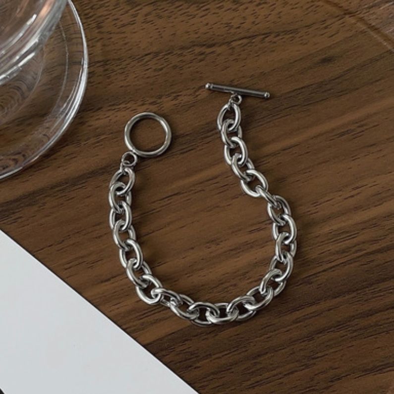 マンテルブレスレット シルバー チェーン メンズ シンプル シルバーブレスレット アクセサリー マンテル レディース ギフト ステンレス 韓国 thumbnail 3
