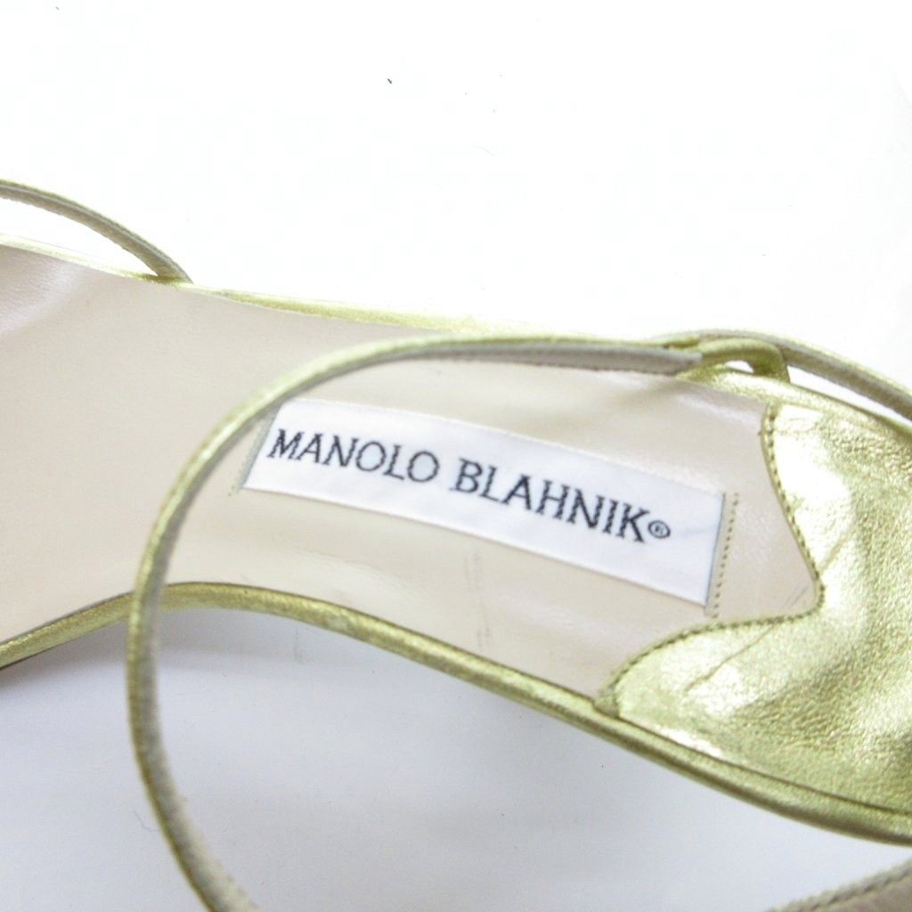 美品✨️ マノロ ブラニク サンダル ミュール ゴールド パイソン ヒール 36 美品✨️ マノロ ブラニク サンダル ミュール ゴールド パイソン