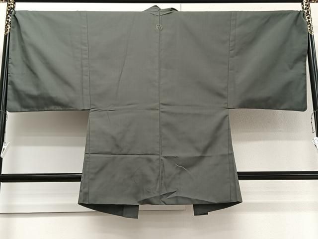 平和屋着物＃男性 羽織 濡羽色 黒地 正絹 逸品 CAAT5744id